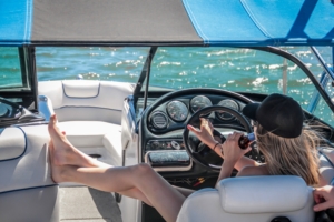 Woman on a boat