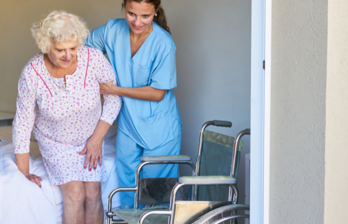 Elderly Person with Nurse