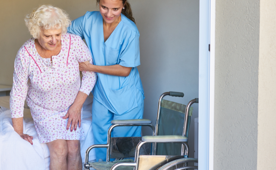 Elderly Person with Nurse