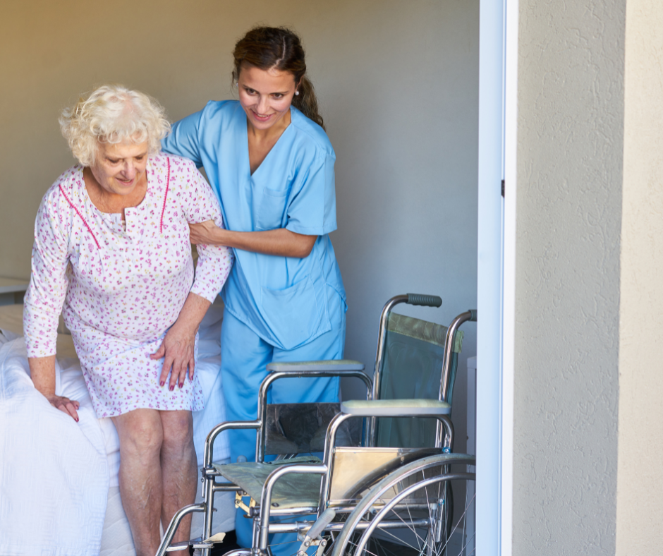 Elderly Person with Nurse